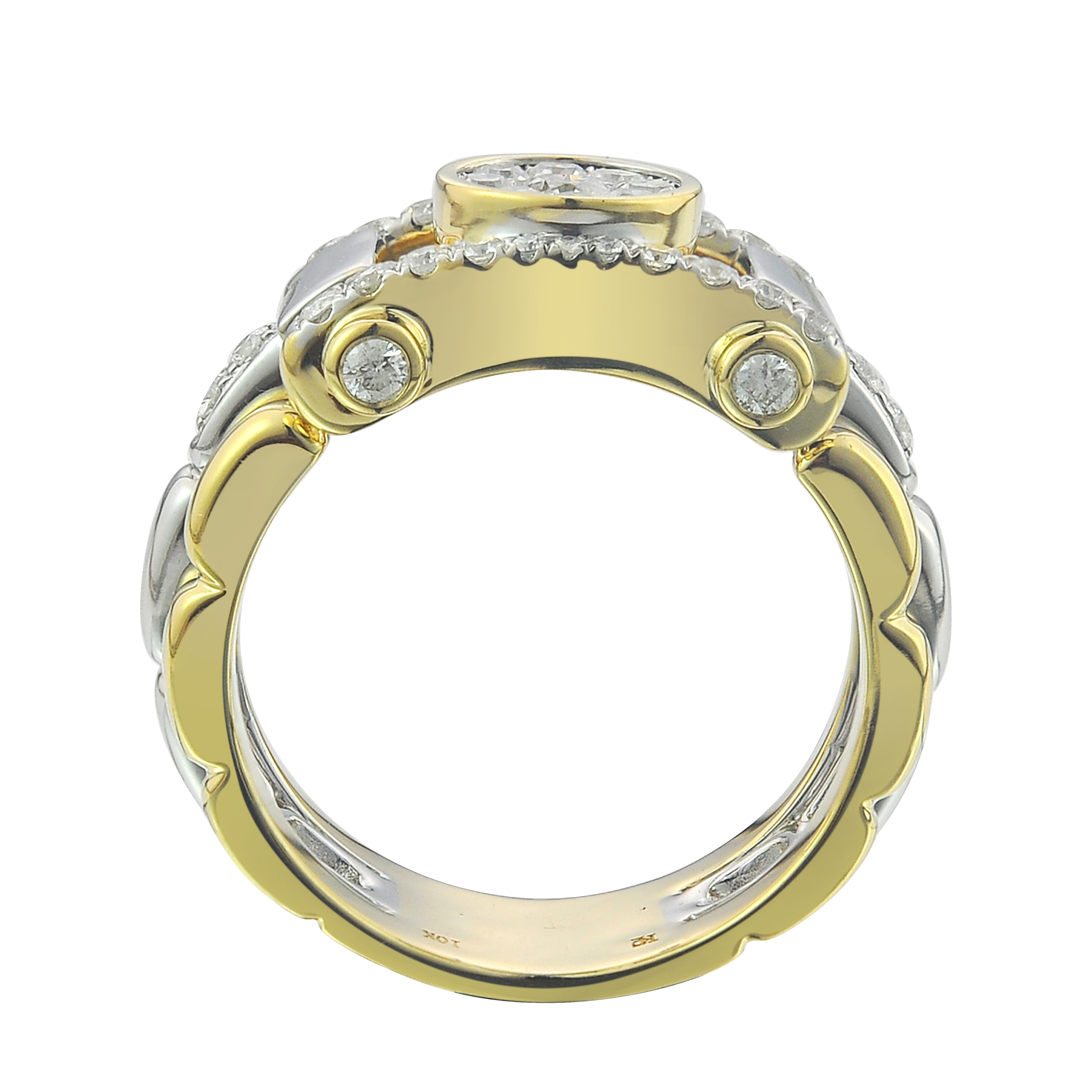 Diamond Ring  1.05 ct. 10K 2Tone Yellow & White Gold